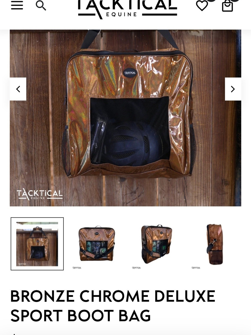 Tactical Equine Bronze Chrome Deluxe Sport Boot Bag